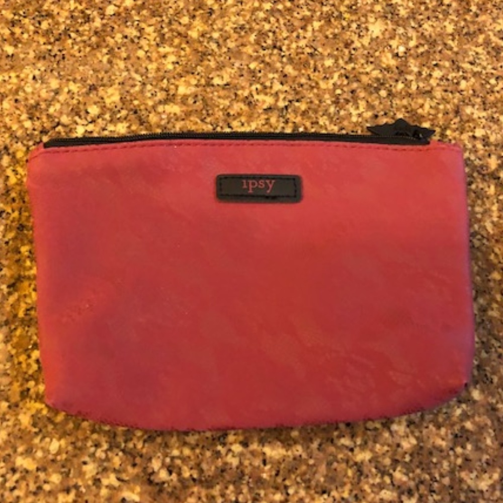 Ipsy Vampire Goth Red Glam Bag w/Bat Zipper Pull